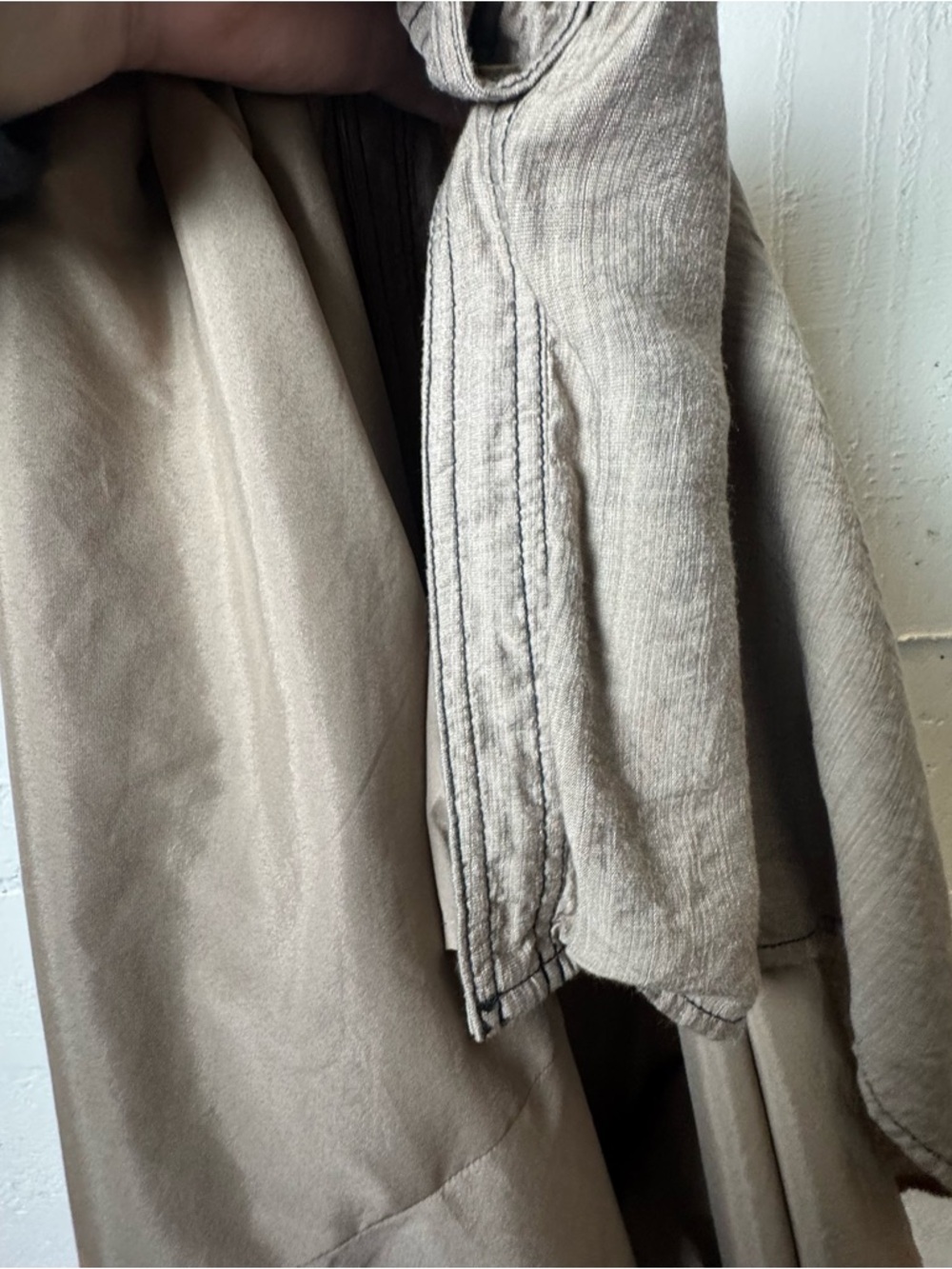 Karl Lagerfeld Taupe Sleeveless Collared Button-Front Midi Dress‎ - Picture 10 of 11